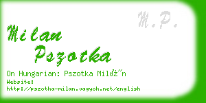 milan pszotka business card